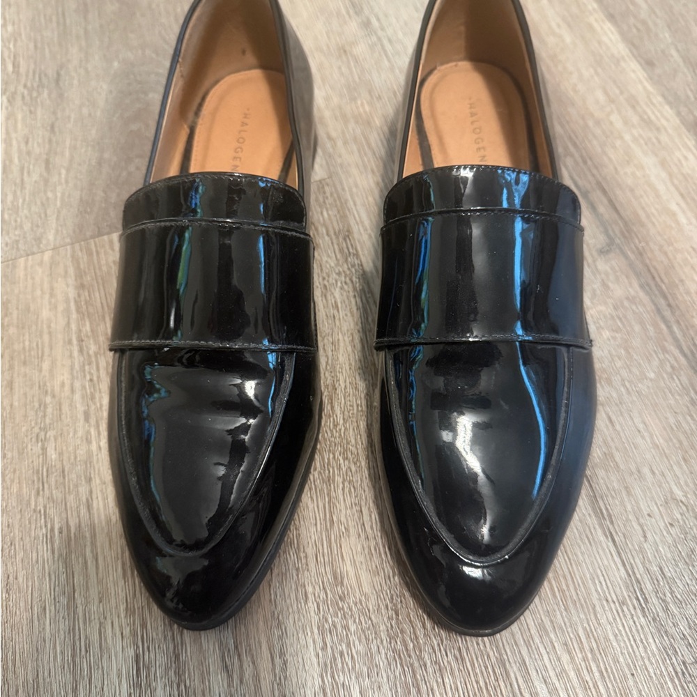 NWT Halogen Glossy Black Loafers - Picture 3 of 4